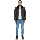 Luxury  Sheepskin Pilot Jacket Brown: NCAF1