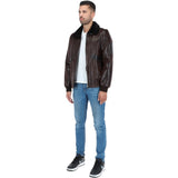 Luxury  Sheepskin Pilot Jacket Brown: NCAF1