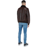 Luxury  Sheepskin Pilot Jacket Brown: NCAF1