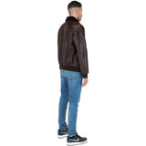 Luxury  Sheepskin Pilot Jacket Brown: NCAF1