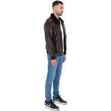 Luxury  Sheepskin Pilot Jacket Brown: NCAF1