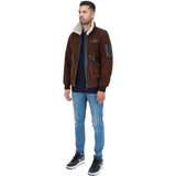 Luxury  Sheepskin Pilot Jacket Buff Brown: NCAF1