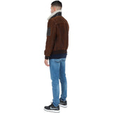 Luxury  Sheepskin Pilot Jacket Buff Brown: NCAF1