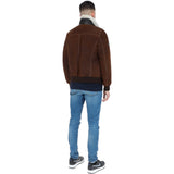 Luxury  Sheepskin Pilot Jacket Buff Brown: NCAF1