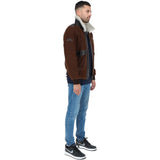 Luxury  Sheepskin Pilot Jacket Buff Brown: NCAF1