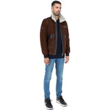 Luxury  Sheepskin Pilot Jacket Buff Brown: NCAF1
