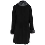 3/4 Length Toscana Suede Leather Coat Black : 5055