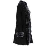 3/4 Length Toscana Suede Leather Coat Black : 5055