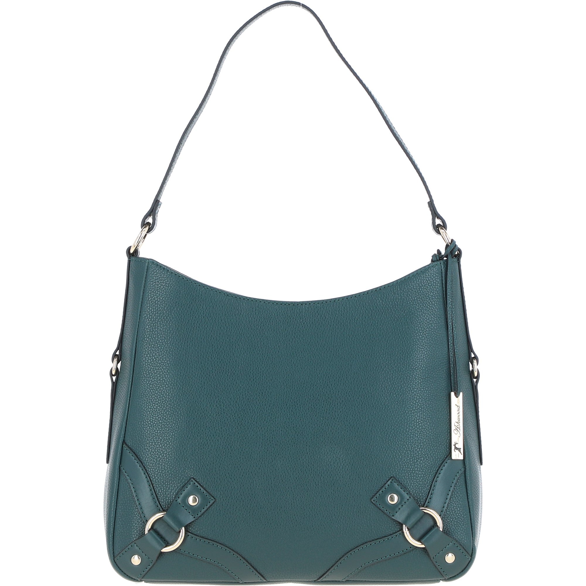 Ashwood Top Zip Leather Shoulder Bag Green: Z-77
