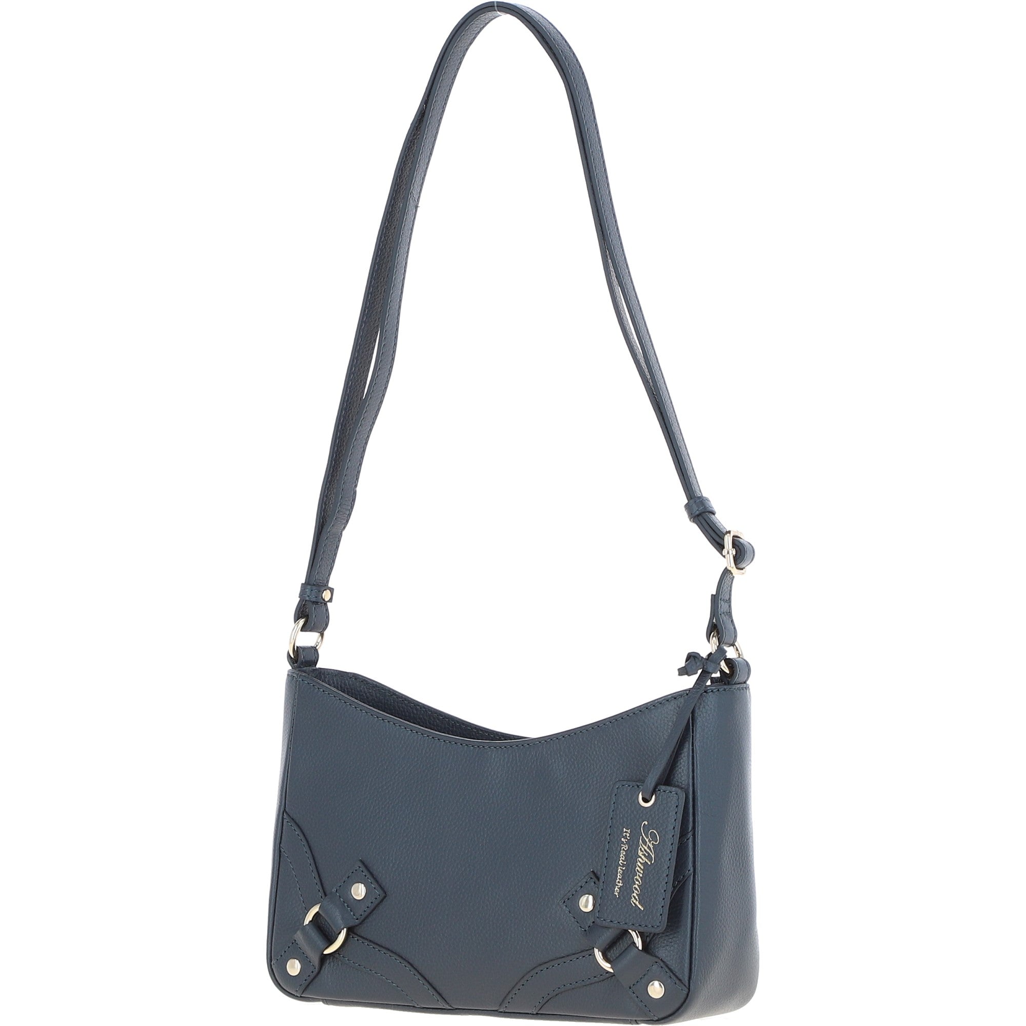 Ashwood Top Zip Leather Crossbody Bag Black: Z-78
