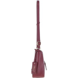 Ashwood Top Zip Leather Crossbody Bag Wine: Z-78