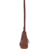 Ashwood Top Zip Leather Crossbody Bag Tan: Z-78