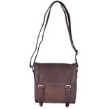 Leather Vintage Flight Shoulder Bag Brandy : F-84
