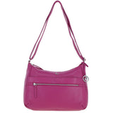 Leather Shoulder Bag with Zip & Magnetic Pocket Berry: Meath
