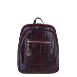 Ashwood Leather Backpack with Multiple Pockets and Golden Hardware in Bordo: C-74