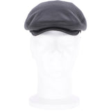 One Piece Sheepskin Leather Flat Cap Black: 04K