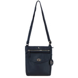 Ashwood Leather Flat Crossbody Bag with Adjustable Leather Strap in Black: CB-10