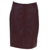 Stylish Leather Pencil Skirt Burgandy: skirt 21