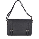 Leather Vintage Messenger Bag Black/mud : F-85