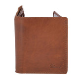 Leather Oily Hunter Bill Fold Card And Identification Wallet Chestnut : 1885