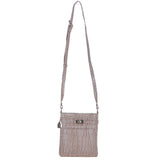 Ashwood Leather Crossbody Bag with Adjustable Strap in Mushroom/Croc: C-71