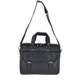 Leather Vintage Laptop Work Bag  Black/mud : F-83