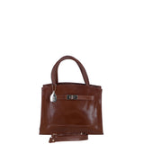 Ashwood Leather Compact Structured Handbag with Detachable Crossbody Strap in Tan: C-75