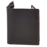 Leather Oily Hunter Bill Fold Card And Identification Wallet Brown : 1885