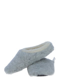 Cosy Full Woollen Slip-In Carpet Slippers in Lt Gray: Gondolier Slippers