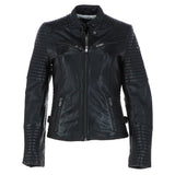 Women's Leather Biker Jacket Black: BikeX