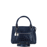 Ashwood Leather Ladies Handbag with Detachable Crossbody Strap in Navy/croc: C-73
