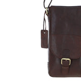 Elegant Ashwood Leather Unisex Crossbody Bag Brandy: G-19