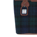 Ashwood Leather & Harris Tweed® Cloth Genuine Leather Shoulder Bag Tan/Watch: TW-23-04-TW