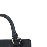 Real Leather Handbag with Adjustable Crossbody Strap Black: 64867