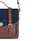 Ashwood Leather & Harris Tweed® Cloth Large Satchel Bag with Twist Lock Tan/Watch: TW-35-04-TW