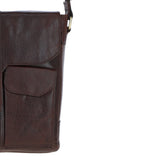 Elegant Ashwood Leather Unisex Crossbody Bag Brandy: G-19