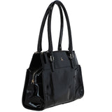 Three Section A4 Patent Leather Work Bag Black: A4 Work Bag