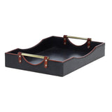 Luxury Rectangular Leather Tray Navy: TBZ1UC611