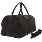 Large Vintage Leather Travel Holdall Brown: Jayden