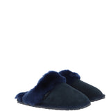 Women's Classic  Suede Sheepskin Slippers Navy: FEN-LADIES SLIPPERS