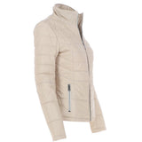 Women's Leather Jacket Beige: Anita