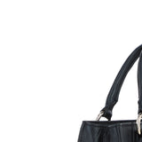 Real Leather Handbag with Adjustable Crossbody Strap Black: 64867