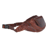 Vintage Leather Travel Waist Bag Tan: Ed