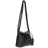 Compact Zip-Closure Leather Crossbody Bag Black: Belfast