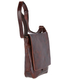 Medium Leather Vintage Messenger Bag Tan :  Adam