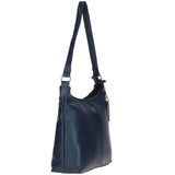 Chic Leather Shoulder Bag & Secure Zip Closure Navy: Antrim