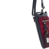Authentic Ashwood Leather & Harris Tweed® Cloth Crossbody Bag Navy/Pink: TW-29-06-NP