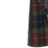 Ashwood Leather & Harris Tweed® Cloth Genuine Leather Shoulder Bag Black/Green/Red: TW-23-07-BR