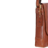 Elegant Ashwood Leather Unisex Crossbody Bag Honey: G-19