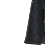 Black Leather Shoulder Bag with Leopard Print Pocket: ELA 1128